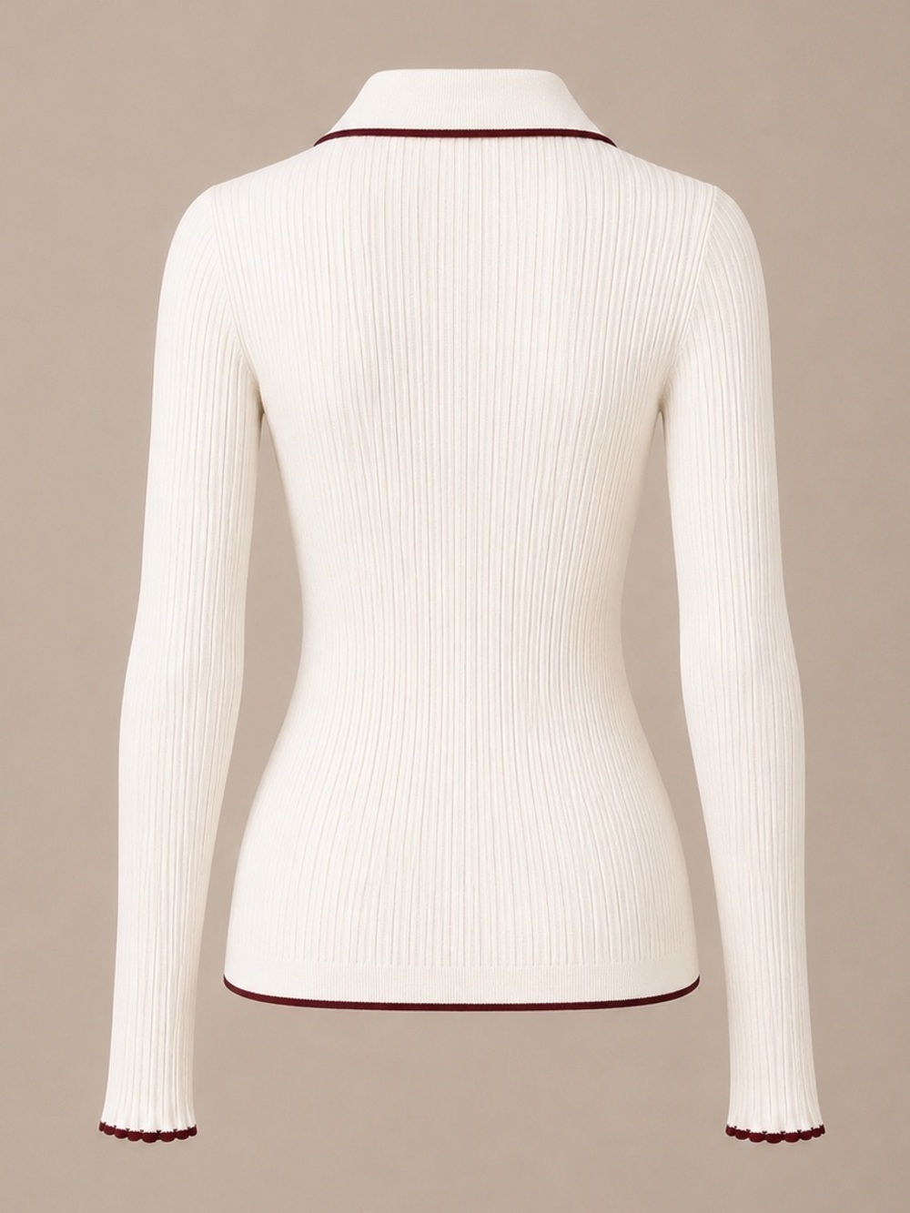 NWT Madewell White V Neck Ribbed Collared Sweater XS Quiet Luxury Minimalist - Picture 2 of 11